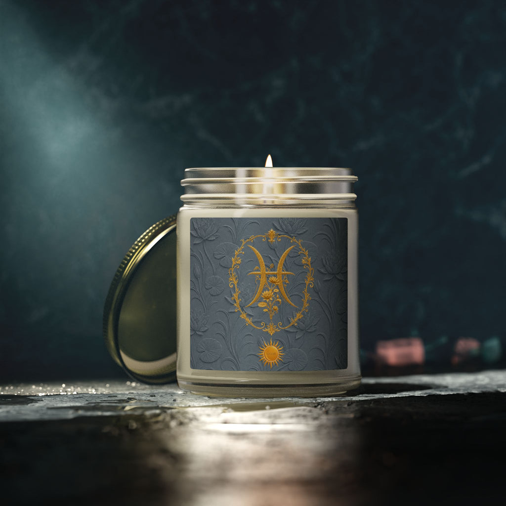 Pisces Emblem Candle | Coconut Wax Zodiac Candle
