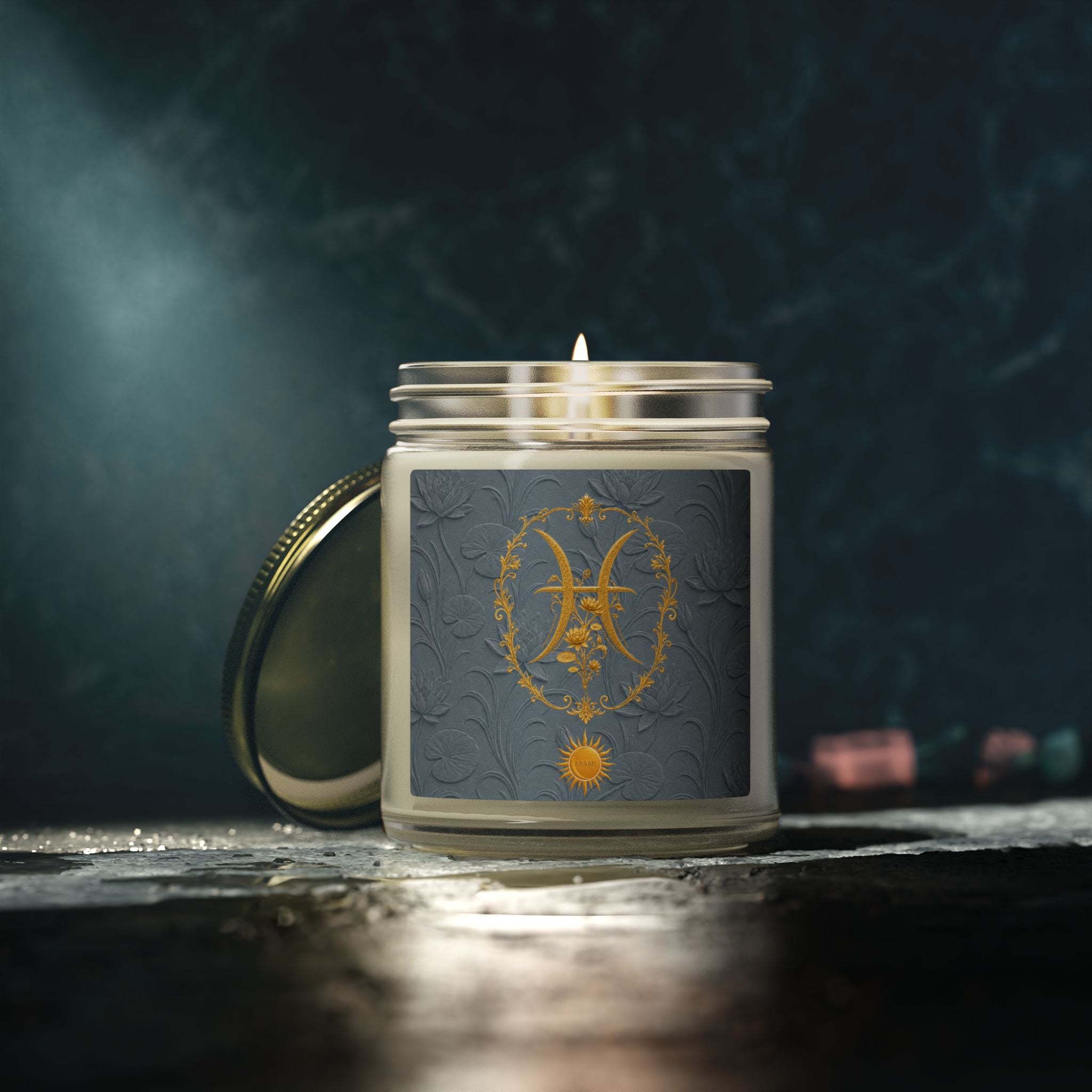 Pisces Emblem Candle | Coconut Wax Zodiac Candle
