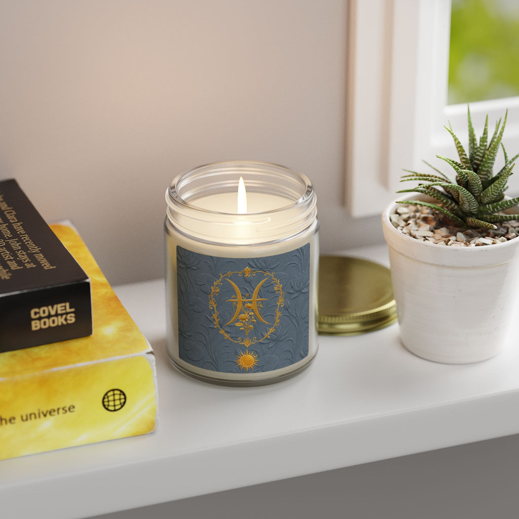 Pisces Emblem Candle | Coconut Wax Zodiac Candle