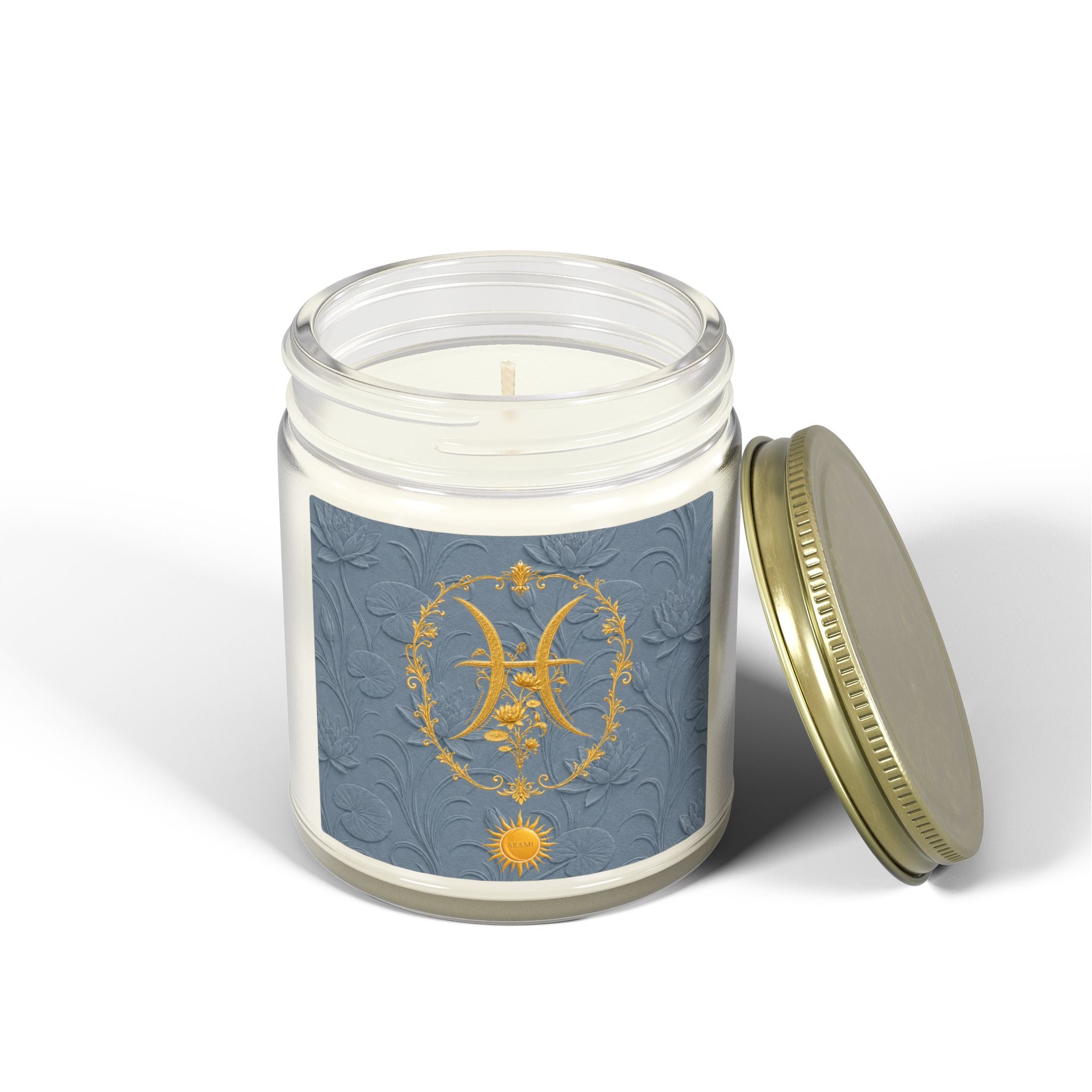 Pisces Emblem Candle | Coconut Wax Zodiac Candle